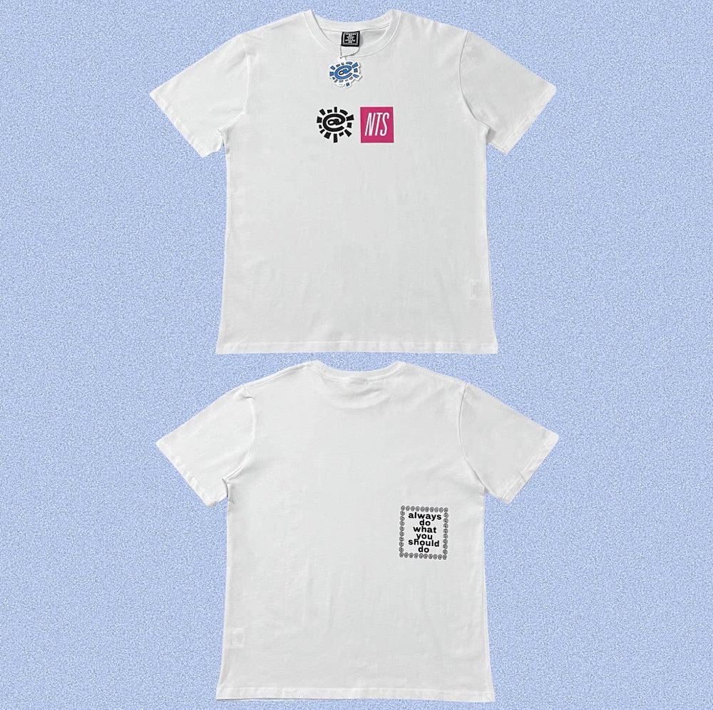 ADWYSD White Small Mixed‑Logo Tee
