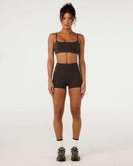 Form Invisible Scrunch Stripe Shorts 3" | Grounded Brown