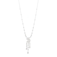 18K White Gold Diamond Eternal No 5 Drop Necklace