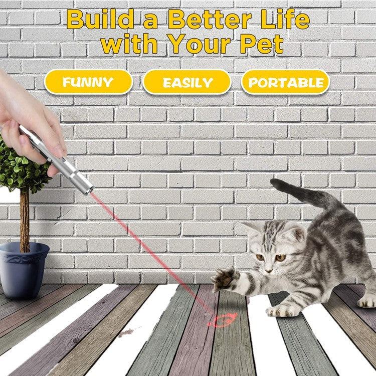 Cat Toy USB Rechargeable Laser Pattern Cat Teaser Stick