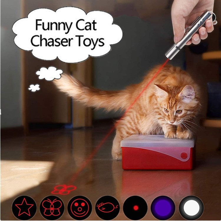 Cat Toy USB Rechargeable Laser Pattern Cat Teaser Stick