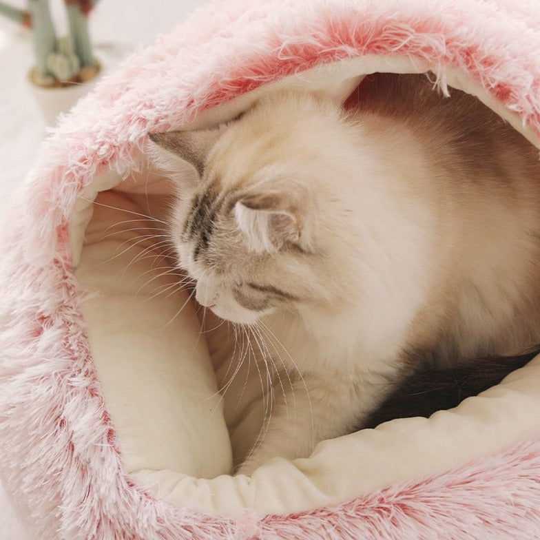 Cat Bed Plush Warm Round Pet Bed