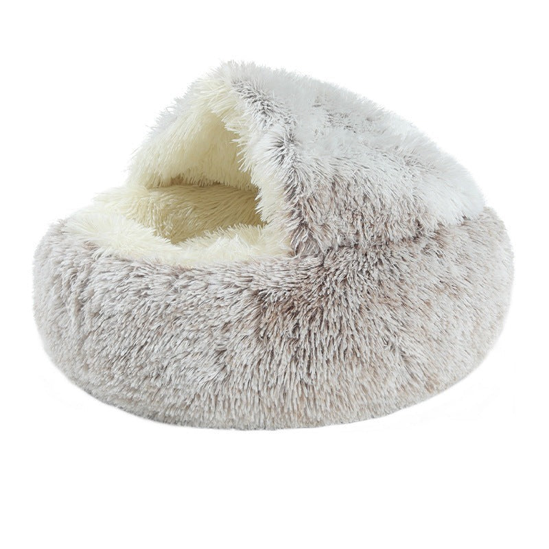 Cat Bed Plush Warm Round Pet Bed