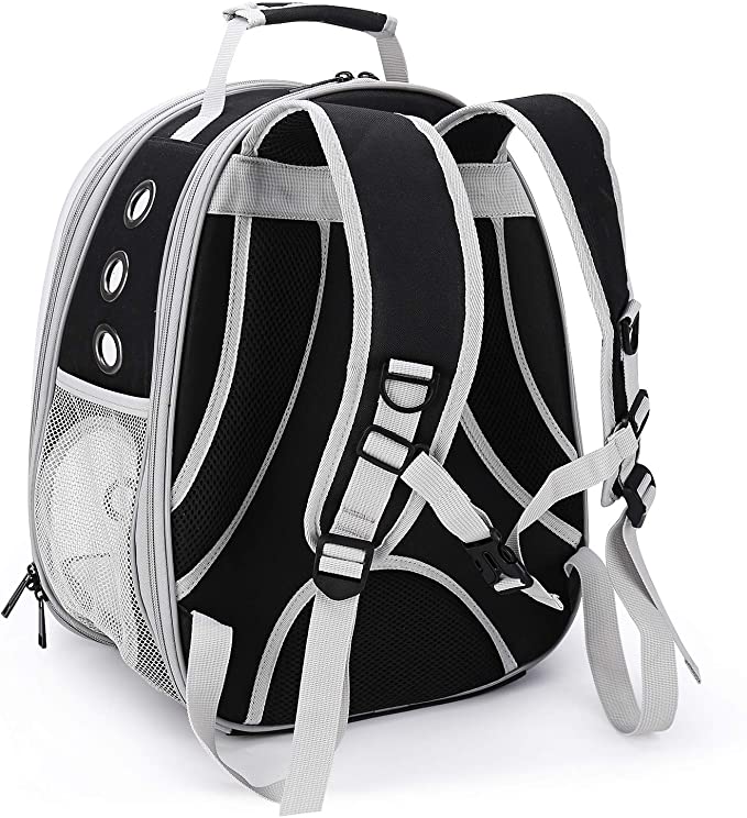Back expandable cat backpack space capsule transparent pet carrier