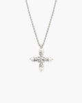 Florence Pearl Cross Necklace in Silver