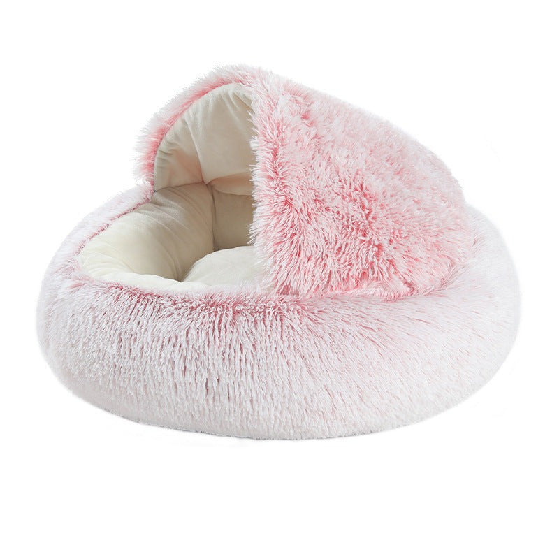 Cat Bed Plush Warm Round Pet Bed