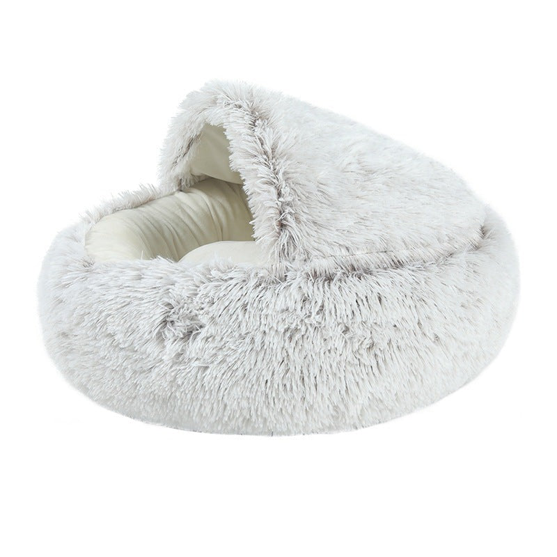 Cat Bed Plush Warm Round Pet Bed