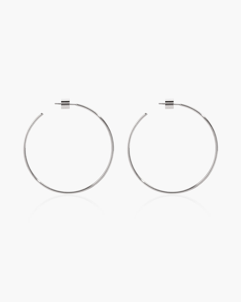 Silver Skinny Hoop Earrings