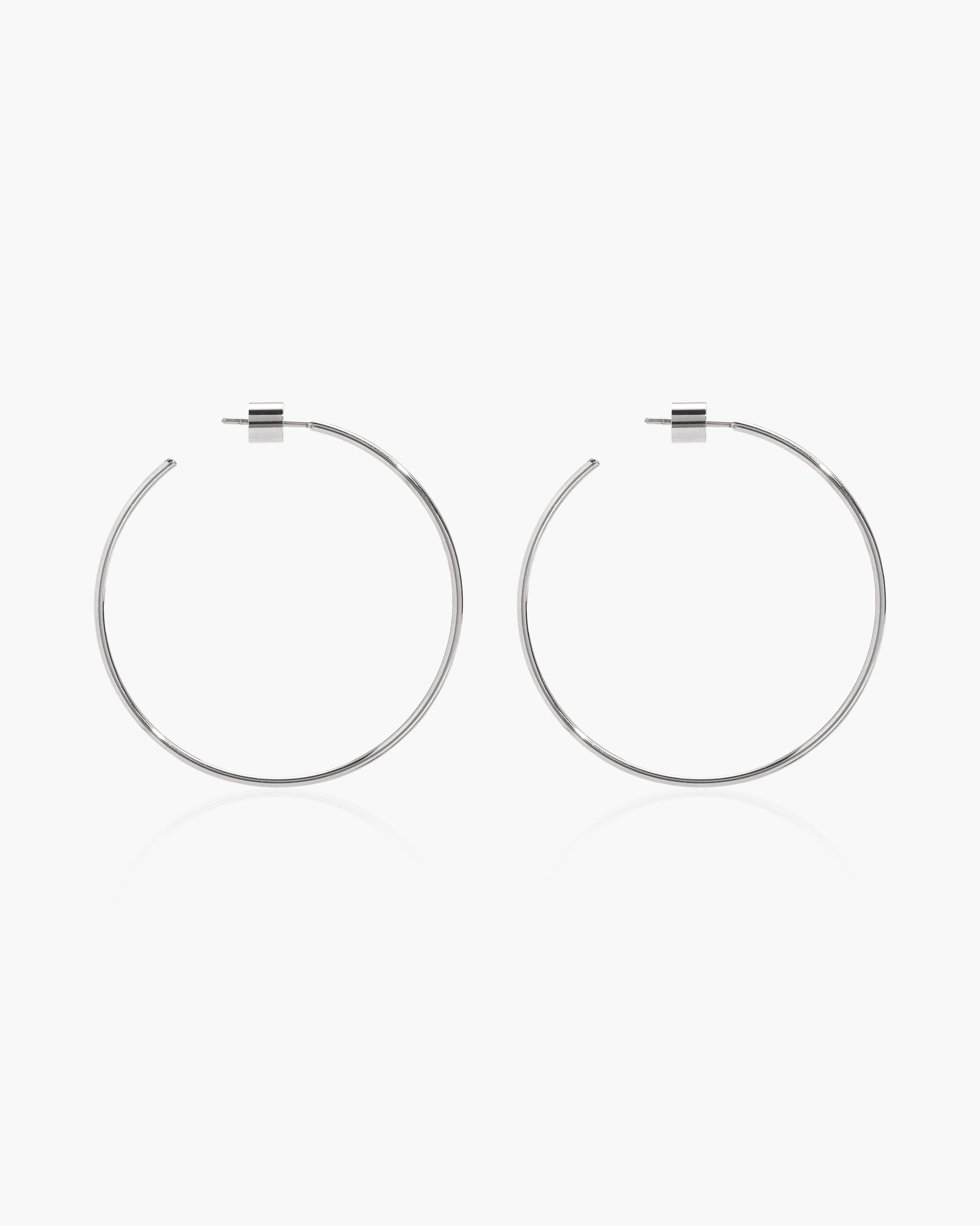 Silver Skinny Hoop Earrings
