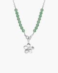 Green Aventurine Beaded Necklace with Charm Holder Clasp