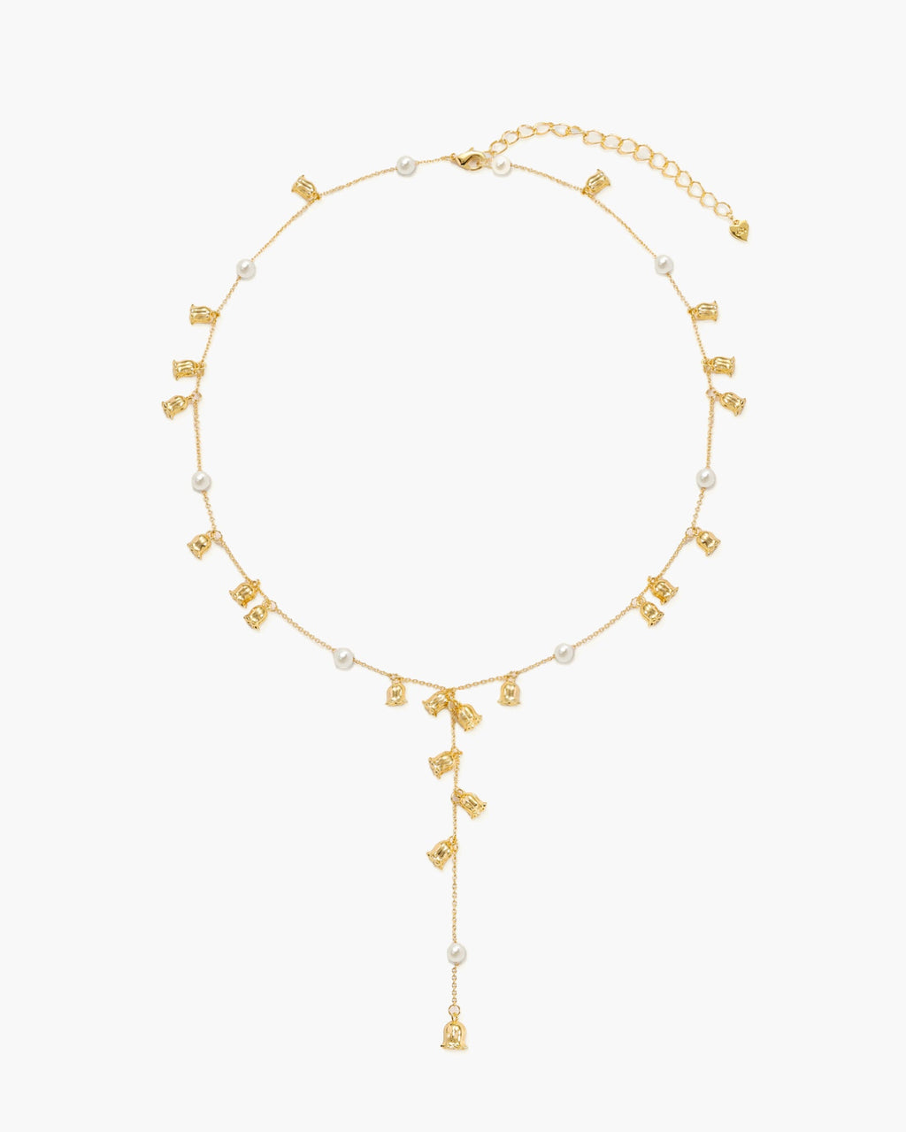 Lily of the Valley Pearl Lariat Necklace