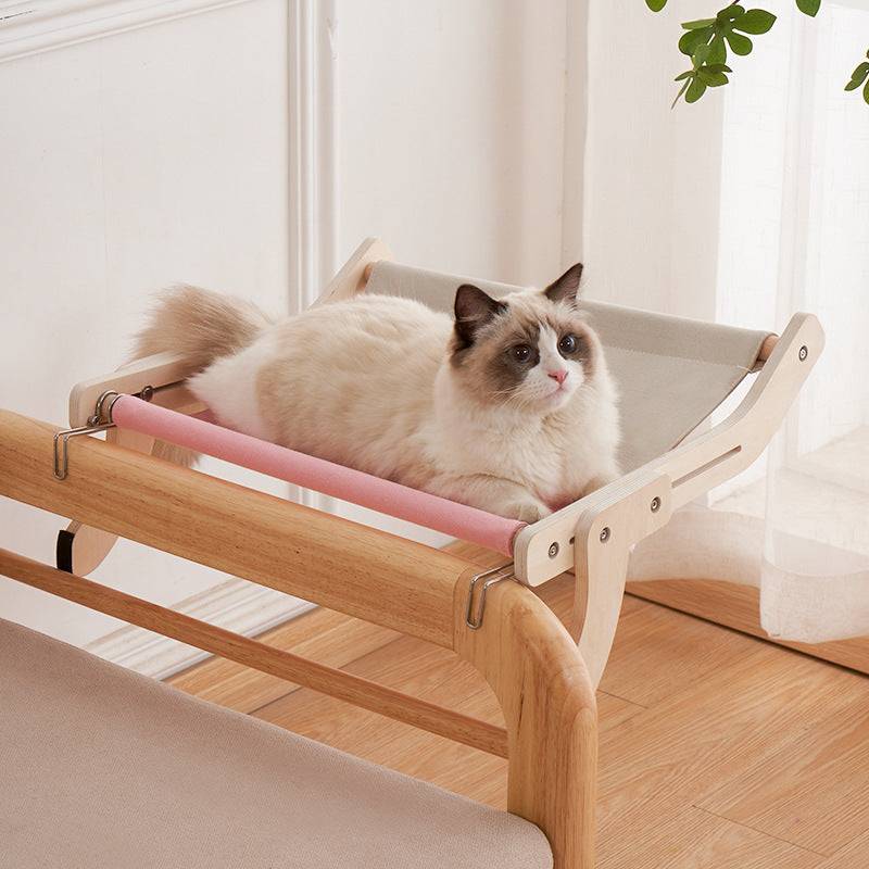 Hanging Cat Bed | Wooden Window & Balcony Perch