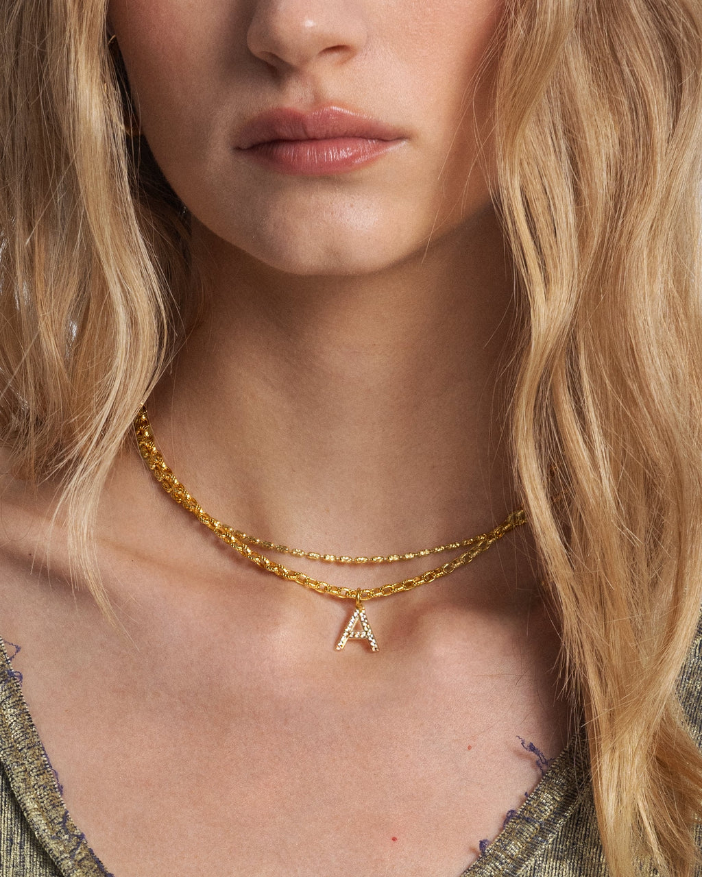 Pavé Initial Chain Necklace