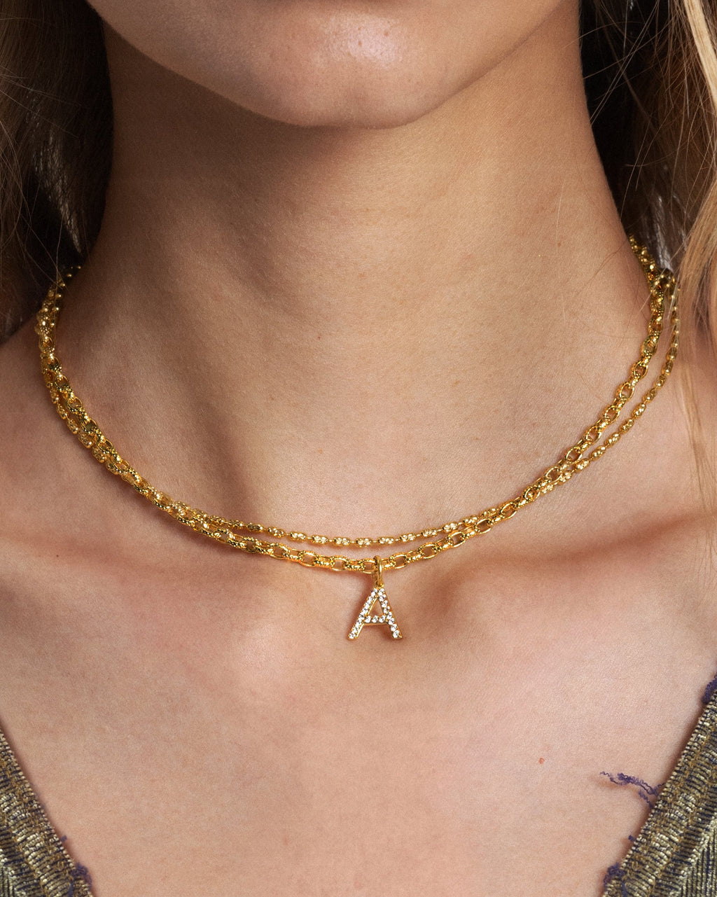 Pavé Initial Chain Necklace