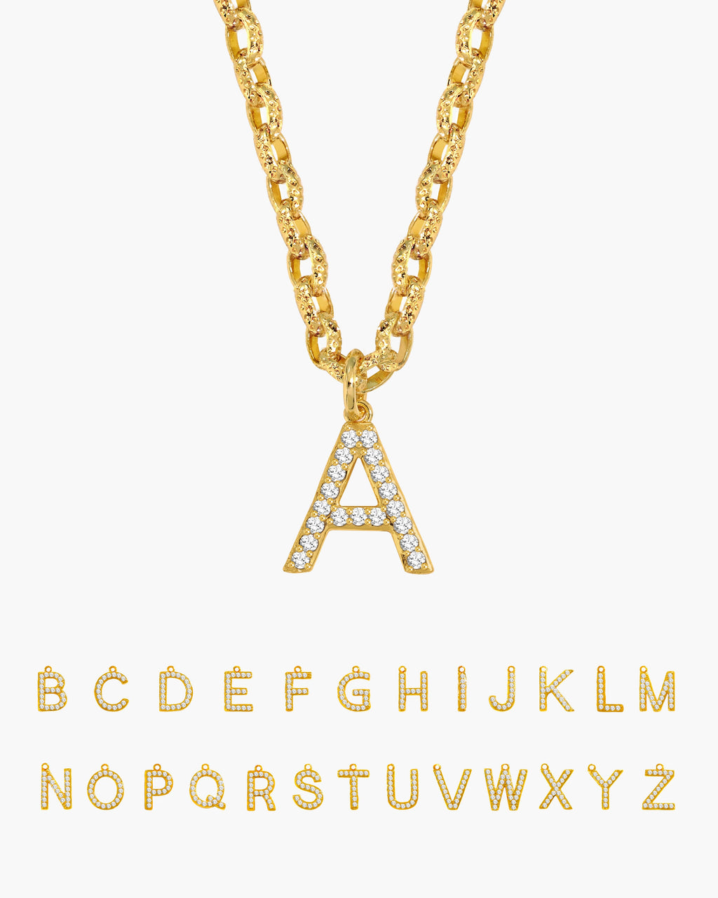 Pavé Initial Chain Necklace