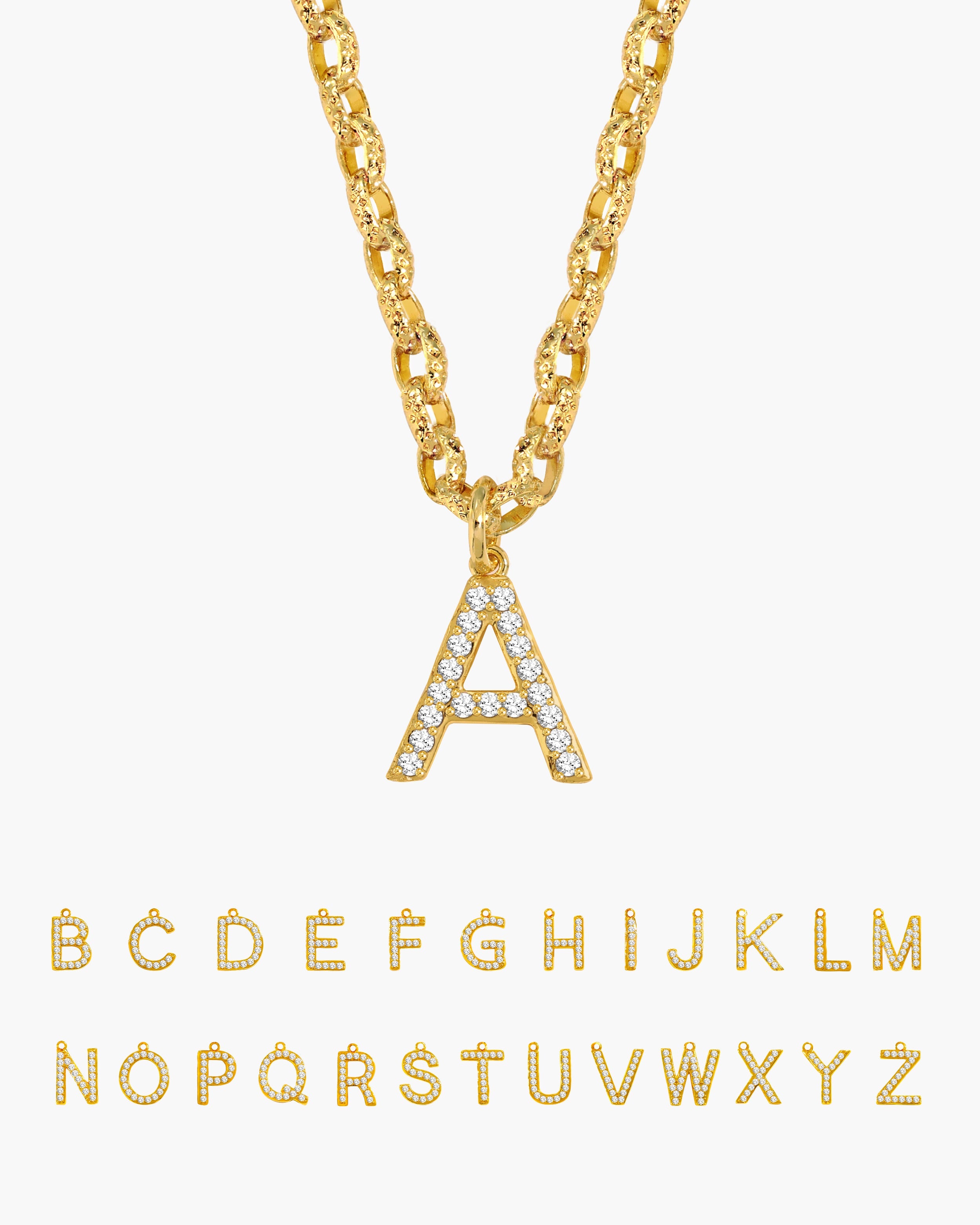 Pavé Initial Chain Necklace