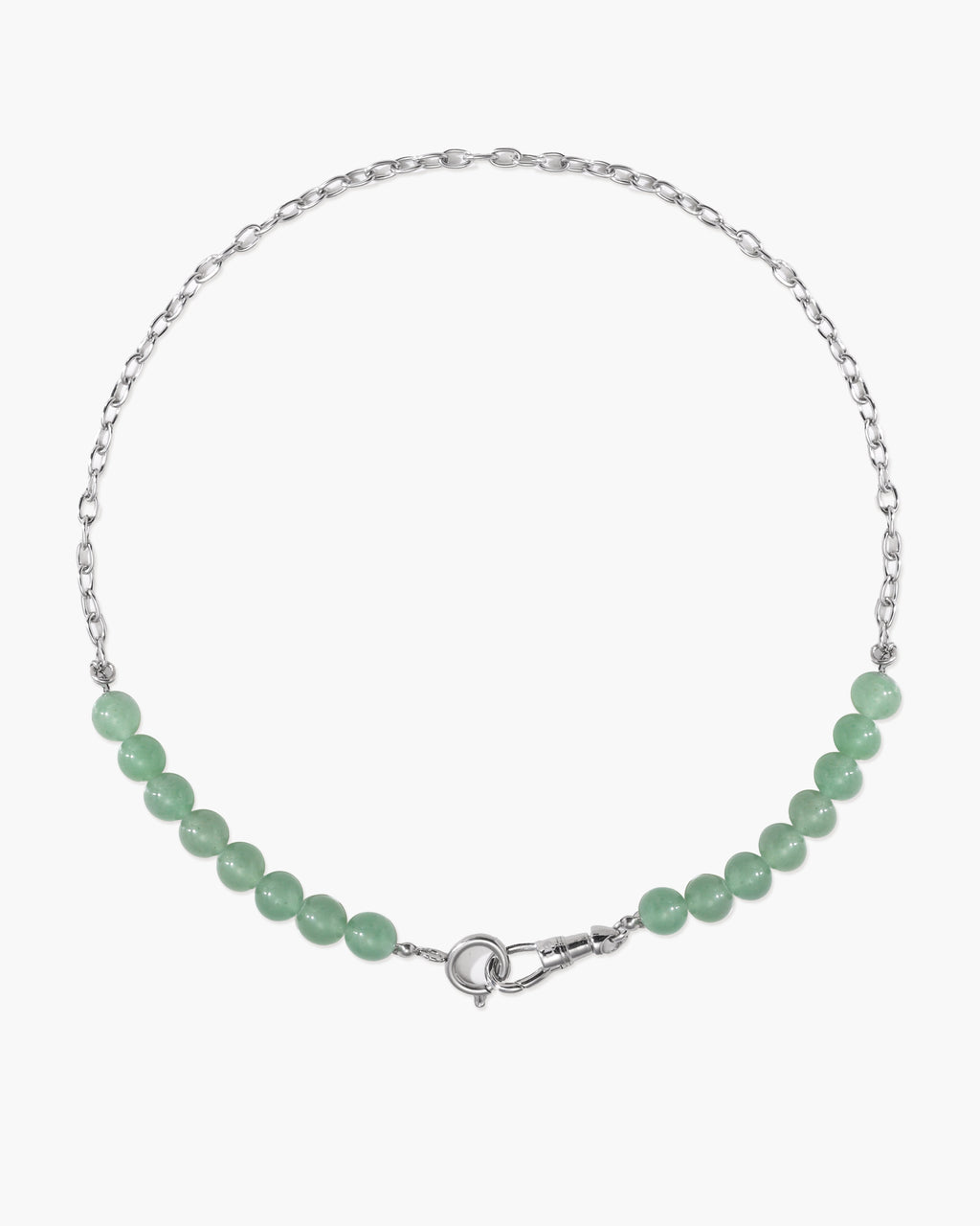 Clear Quartz Beaded Necklace with Charm Holder Clasp