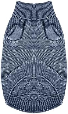 Small Dog Warm Winter Sweater MengMengDa Pet Clothes Puppy Knitwear for Small to Medium Breeds Dog Outfits (Dark Blue M)