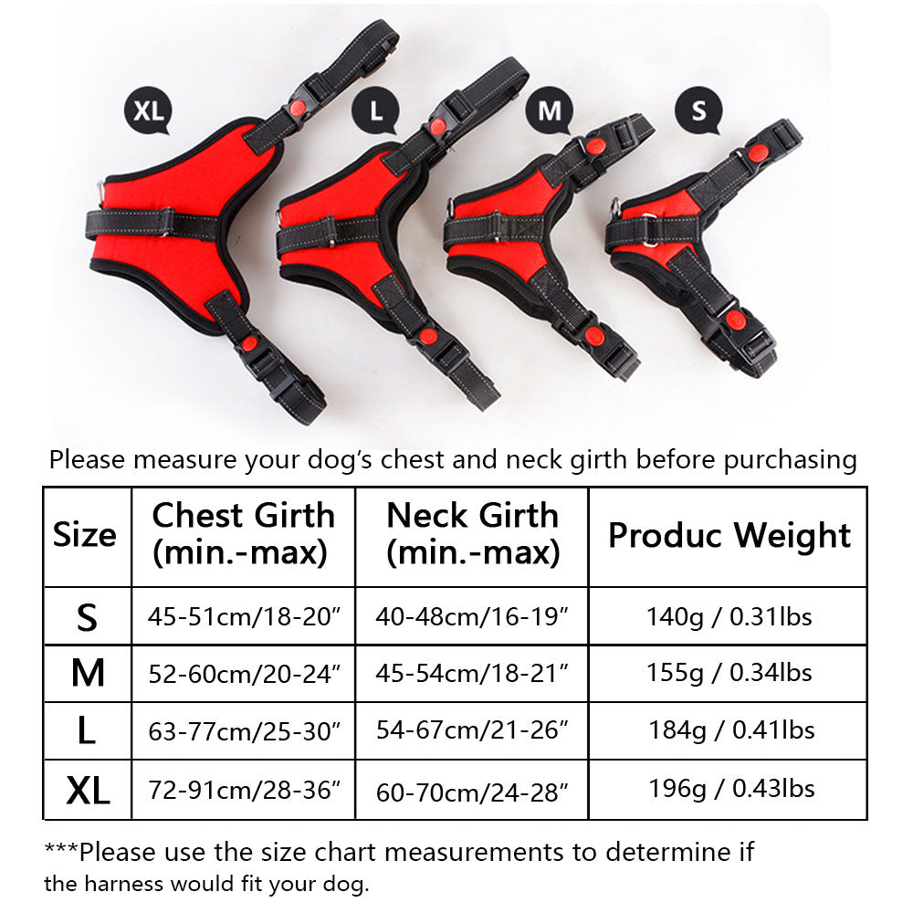 Dog Harness No-Pull Adjustable Outdoor Reflective Pet Vest Easy Control for Small Medium Large Dogs