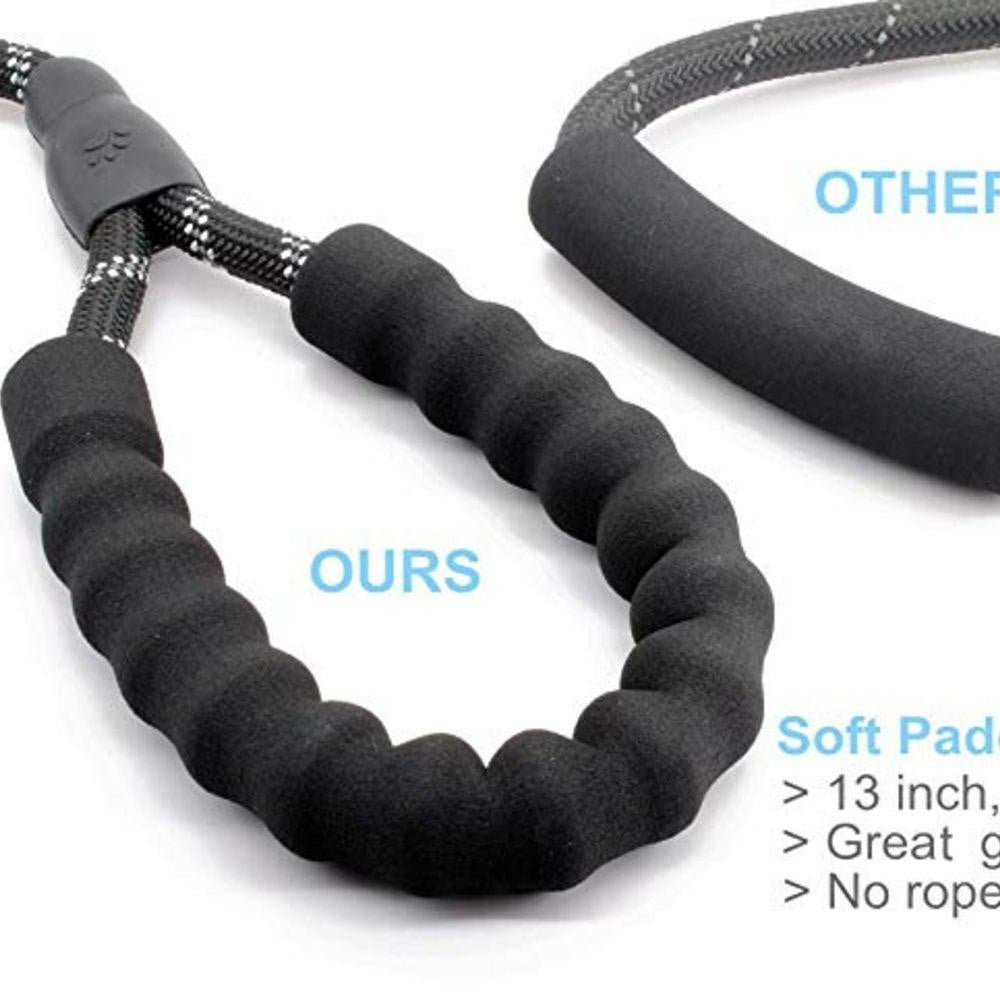 5ft Strong Dog Leash with Comfortable Padded Handle and Reflective Threads for Medium and Large Dogs