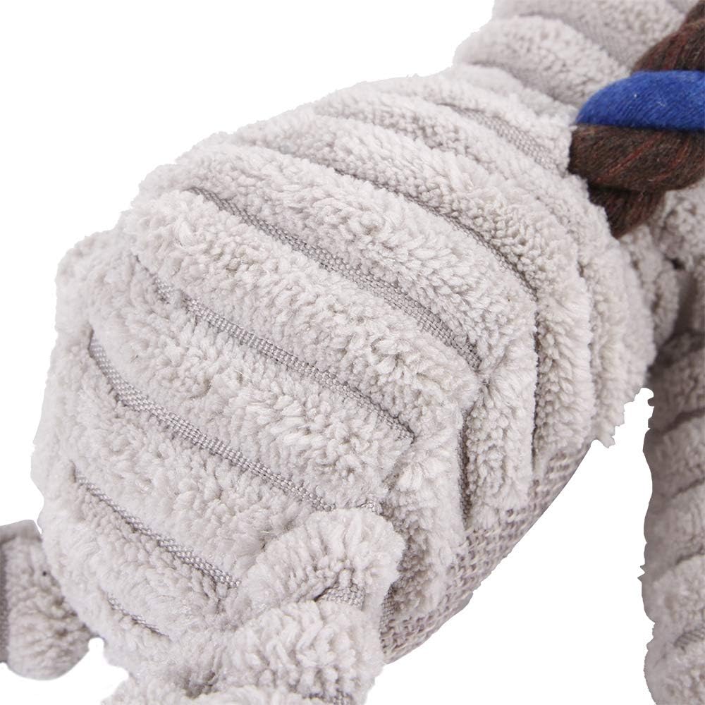 Durable Monkey Dog Toy, Plush Squeaky Stuffed Dog Toy with Rope, Interactive Chew Toy for Teething Puppies and Small, Medium & Large Dogs