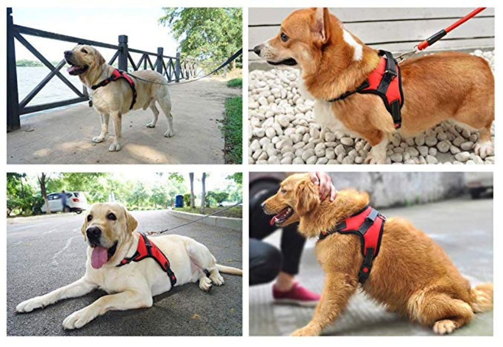 Dog Harness No-Pull Adjustable Outdoor Reflective Pet Vest Easy Control for Small Medium Large Dogs
