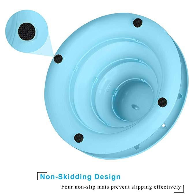 Cat Toy Colorful 3 Level Tower Track Roller Toy with Balls