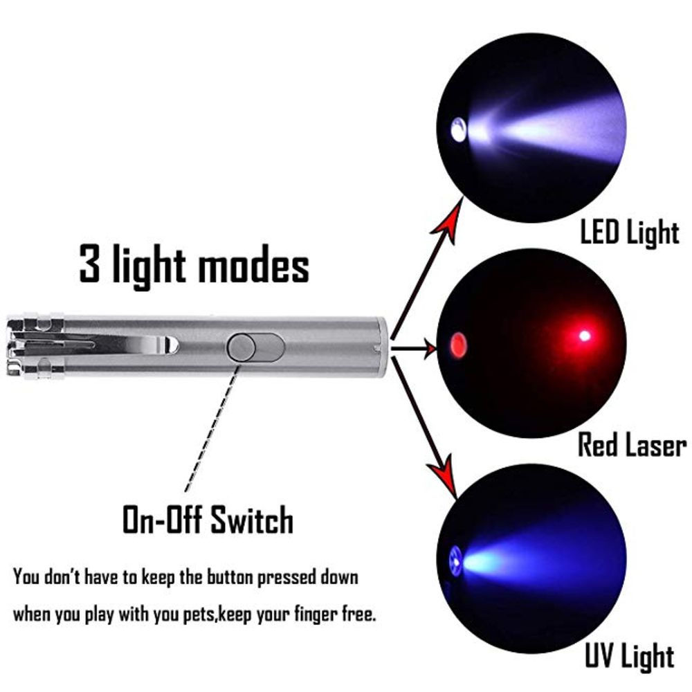 Rechargeable Cat Laser Pointer 3 in 1 Cat Toy Red Laser Pointer