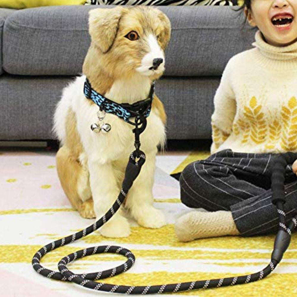 5ft Strong Dog Leash with Comfortable Padded Handle and Reflective Threads for Medium and Large Dogs