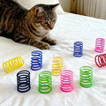 6Colors Plastic Spring Cat Toys, 60 Pack Spiral Springs for Indoor Cats to Swat, Bite, Hunt, Interactive Toys for Cats and Kittens