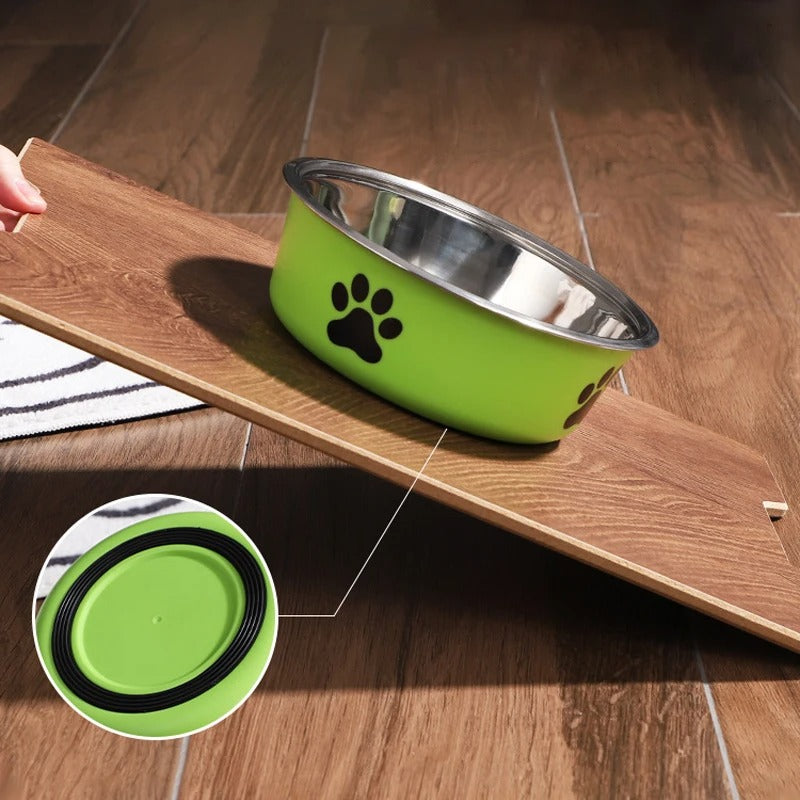 Dog Water Bowl with Non-Slip Rubber Base And Small Cats And Dogs Drinking Water Feeding Pet Bowl Stainless Steel Pet Food Bowl