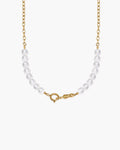 Clear Quartz Beaded Necklace with Charm Holder Clasp