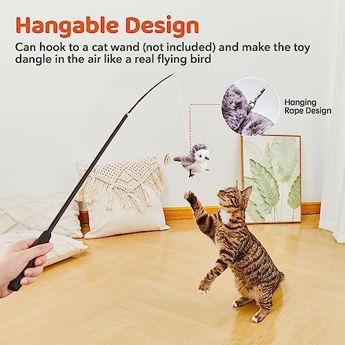 Cat Toys Flapping Bird (No Flying), Lifelike Sandpiper Chirp Tweet, Rechargeable Touch Activated Kitten Toy Interactive Cat Exercise Toys for All Breeds Cat Kicker Catnip Toys 4.0"