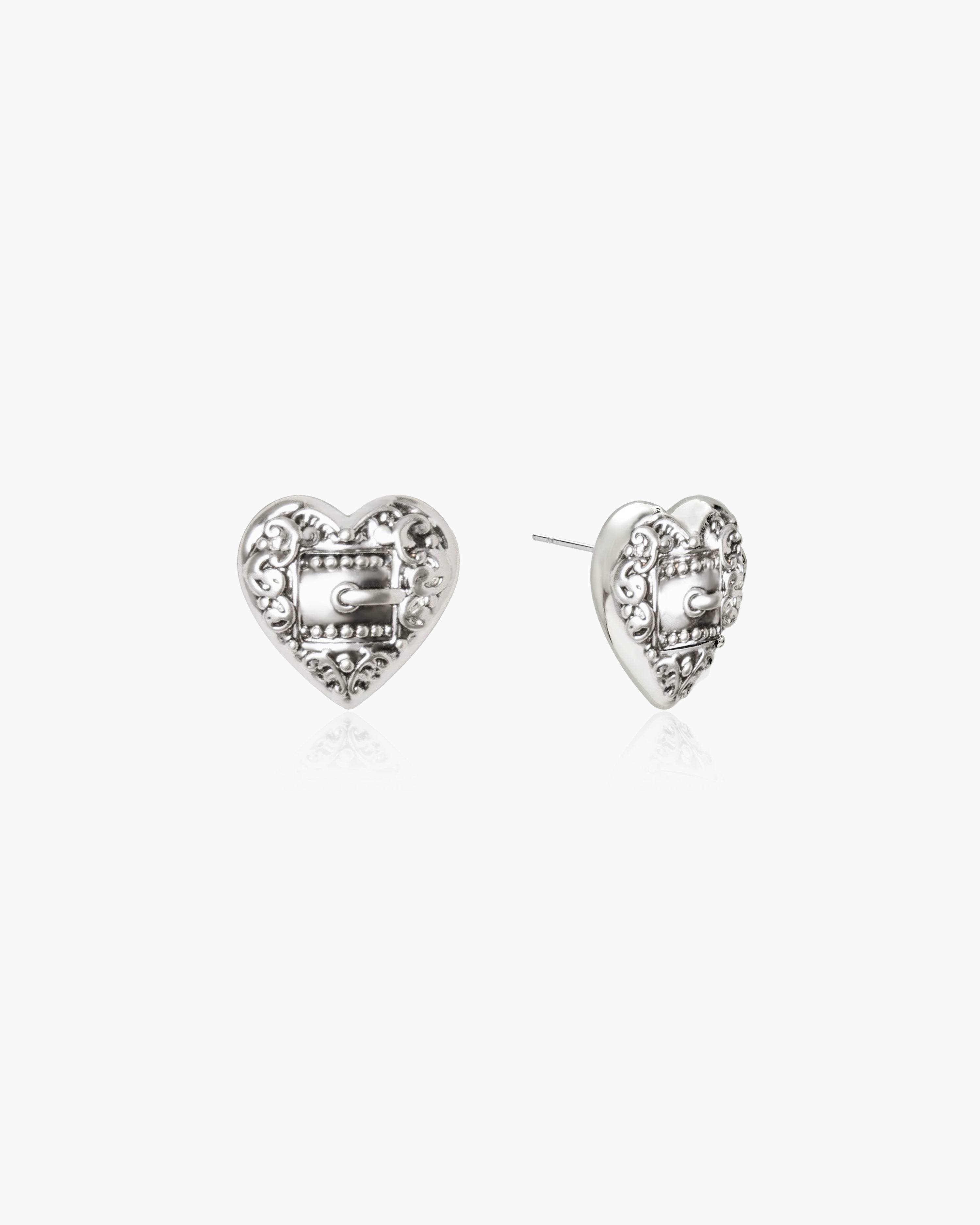 Belted Heart Stud Earrings