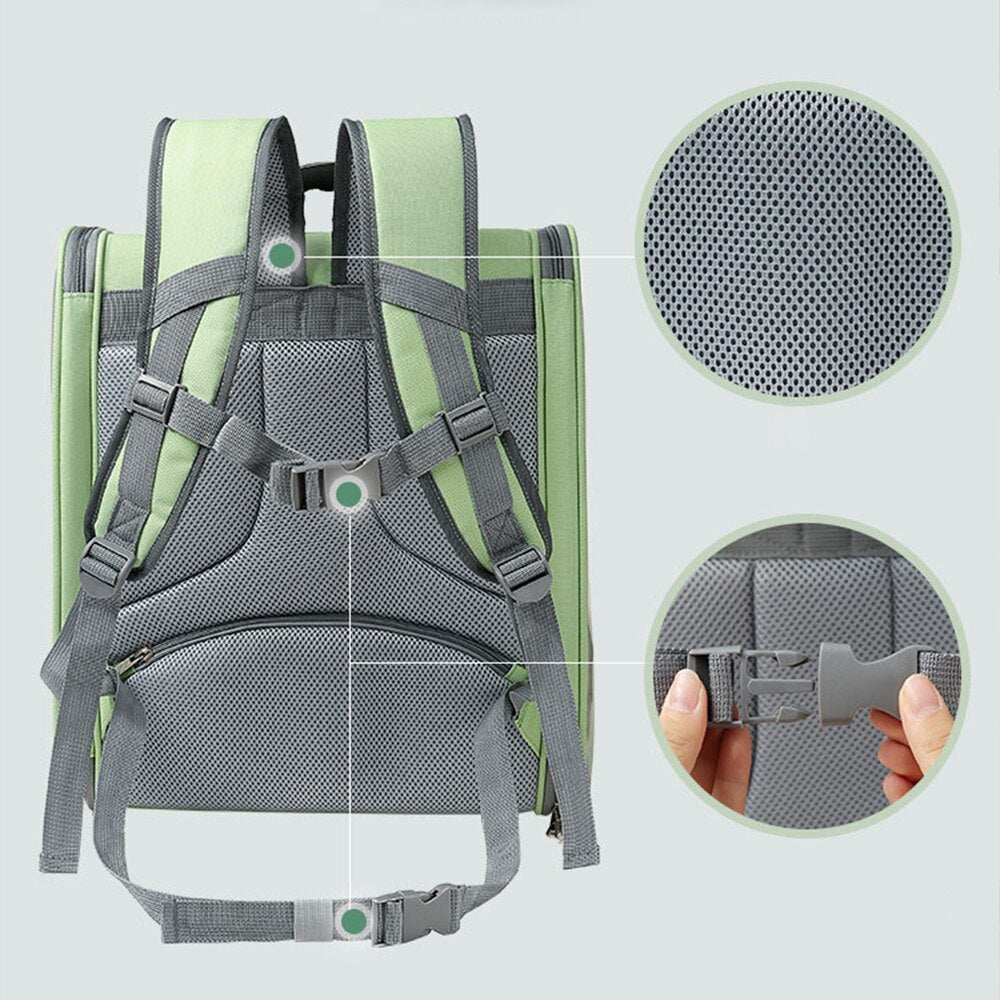 Cat carrier bag transparent pvc large capacity double shoulder backpack