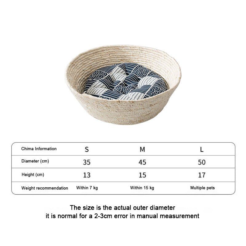 Cat Bed Rattan Four-season Universal Cat Bed Woven Cat Bed