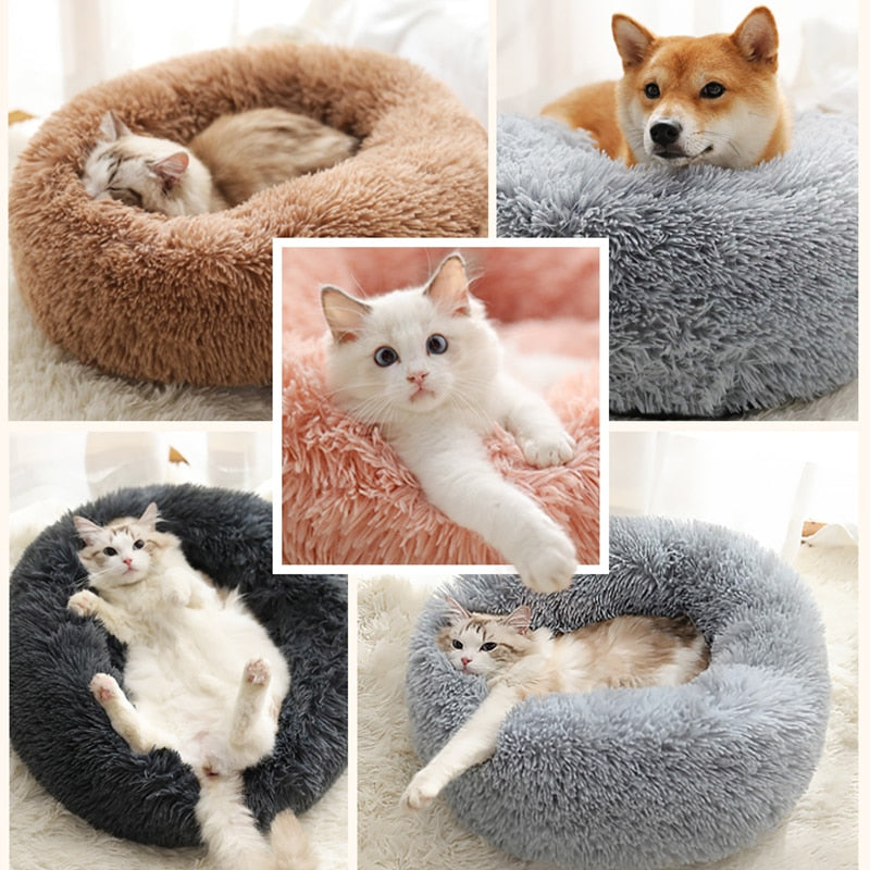 Fuzzy Nest Calming Bed Anti Anxiety Long Plush Pet Bed