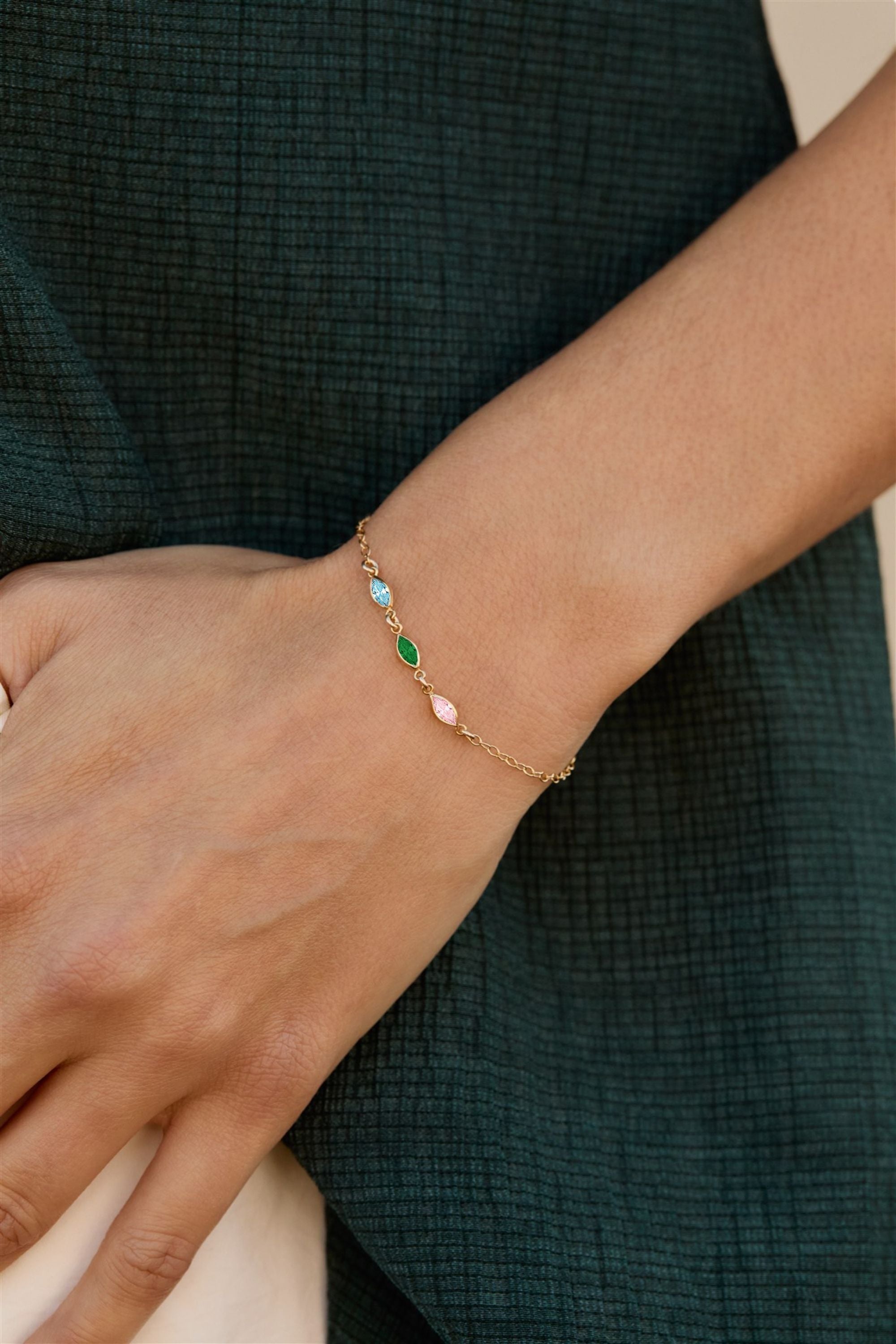 Marquise Multi Birthstone Bracelet