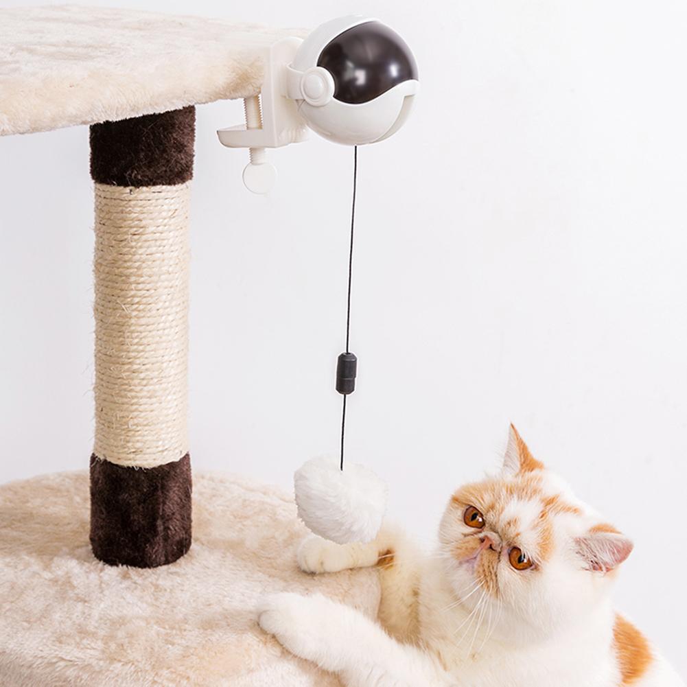 New Electric Cat Toy Funny Cat Teaser Ball Toy Automatic Lifting Spring Rod