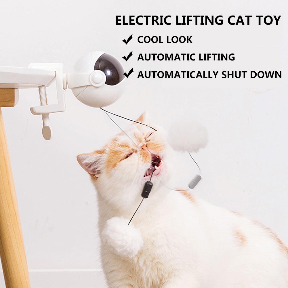 New Electric Cat Toy Funny Cat Teaser Ball Toy Automatic Lifting Spring Rod