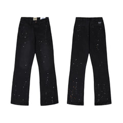 Gallery Dept Black Paint‑Speck Straight Jeans