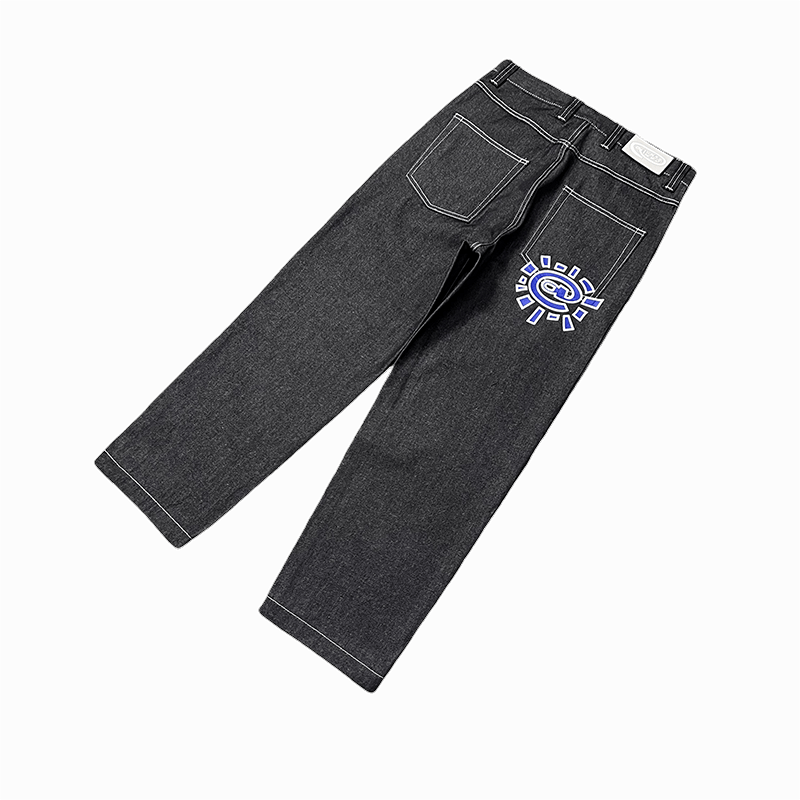 ADWYSD Black Denim Purple Sun Jeans