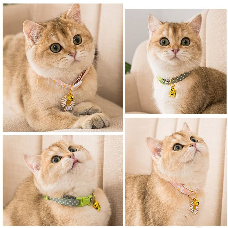 Pet Collar Daisy Cat Neck Jewelry Bell