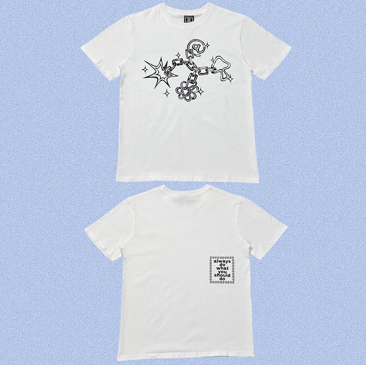 ADWYSD White Doodle Character Graphic Tee