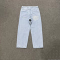ADWYSD Graphic Print Denim Jeans - Light Blue