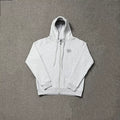 ADWYSD Embroidered Zip-Up Hoodie - Light Grey