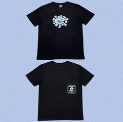 ADWYSD Black Light‑Blue Sun Symbol Tee