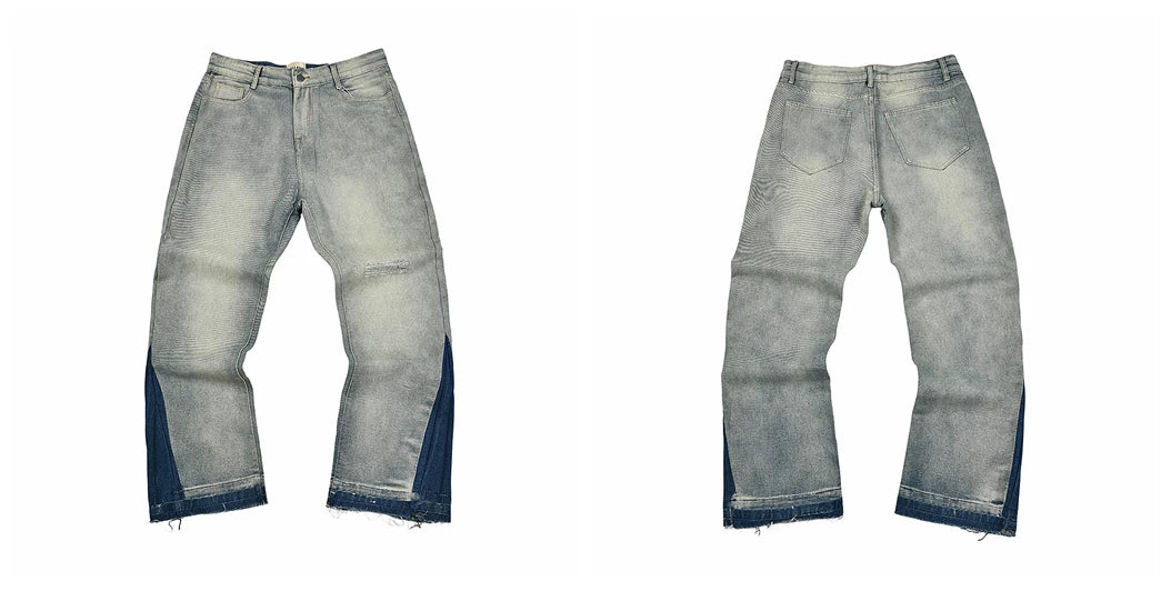 Gallery Dept Two‑Tone Faded Panel Jeans