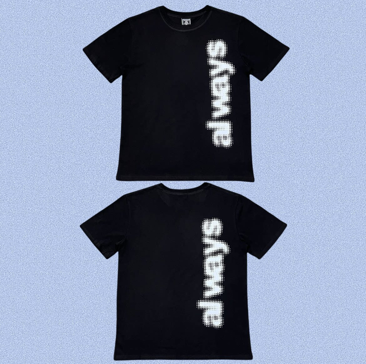 ADWYSD Black Vertical Distorted Text Tee