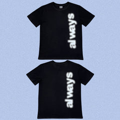 ADWYSD Black Vertical Distorted Text Tee